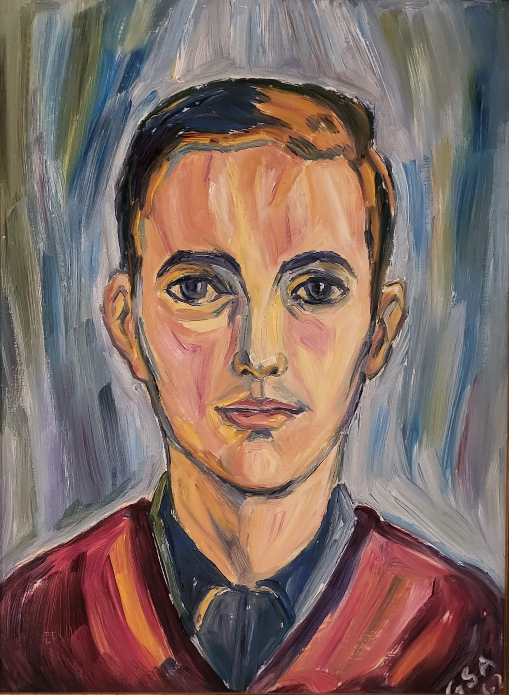 Armin Rauscher, 1962, Öl auf Hartfaserplatte, 34,8 x 46,5 cm.