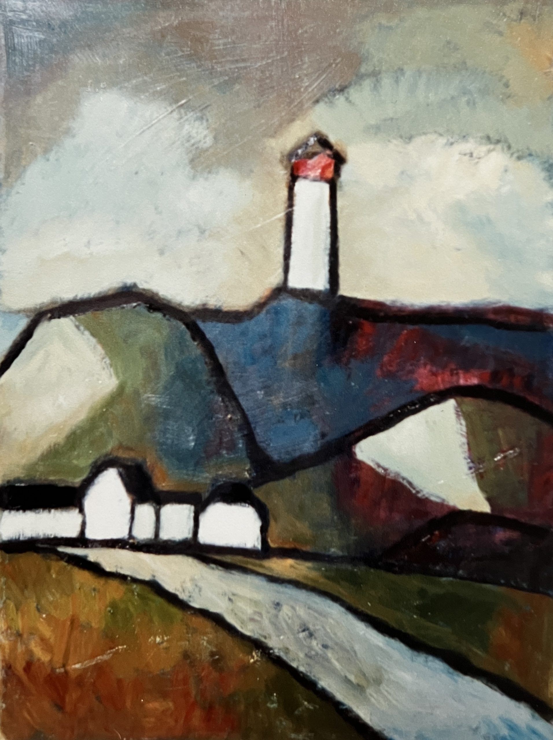 Erinnerung an Sylt, 1991, Öl auf Hartfaserplatte, 90,5 x 65 cm.