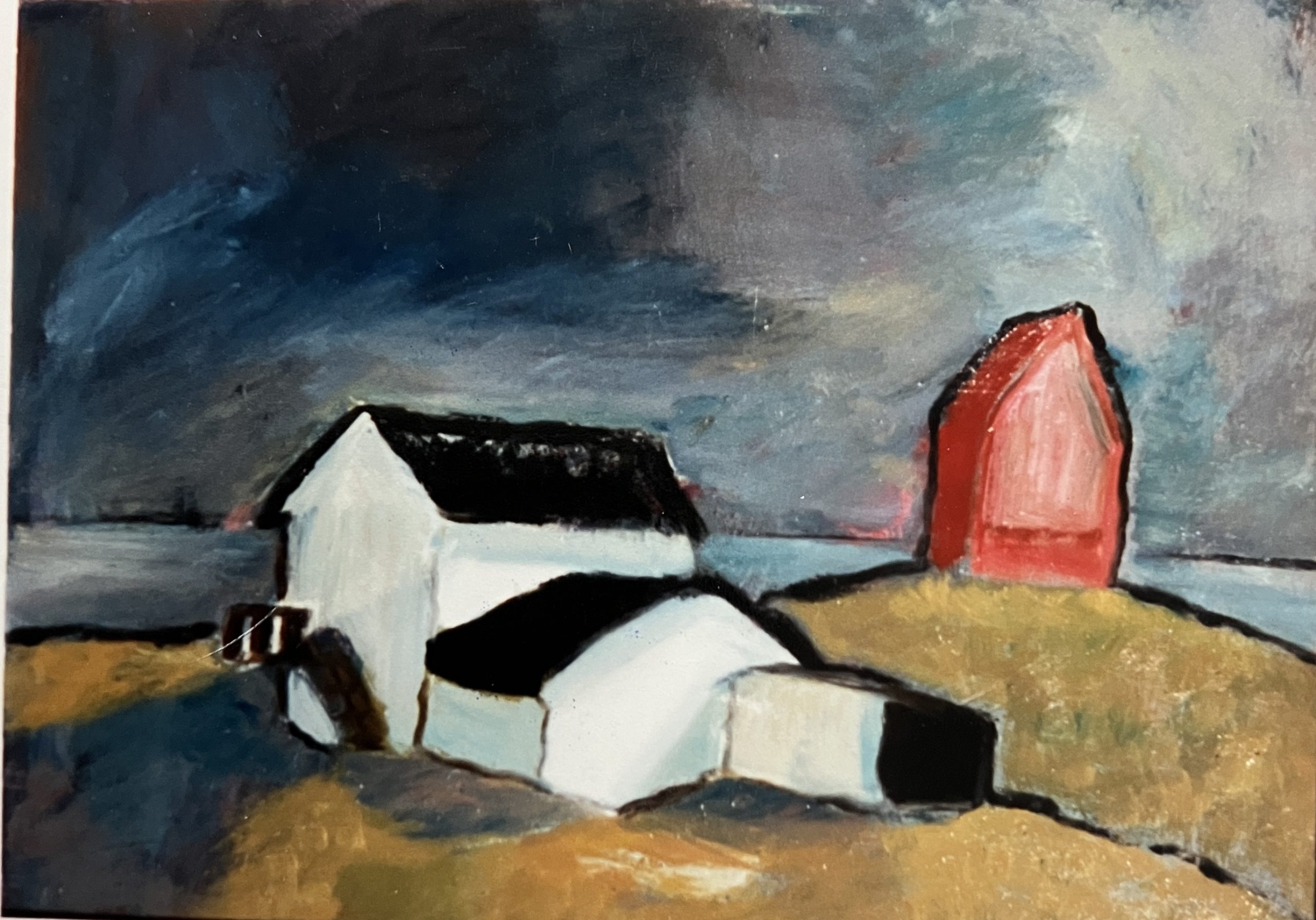 Old Laramie III (2. F.), 1991, Öl auf Hartfaserplatte, 54,5 x 77,5 cm.