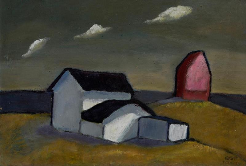 Old Laramie III, 1991, Öl auf Hartfaserplatte, 54,5 x 77,5 cm.