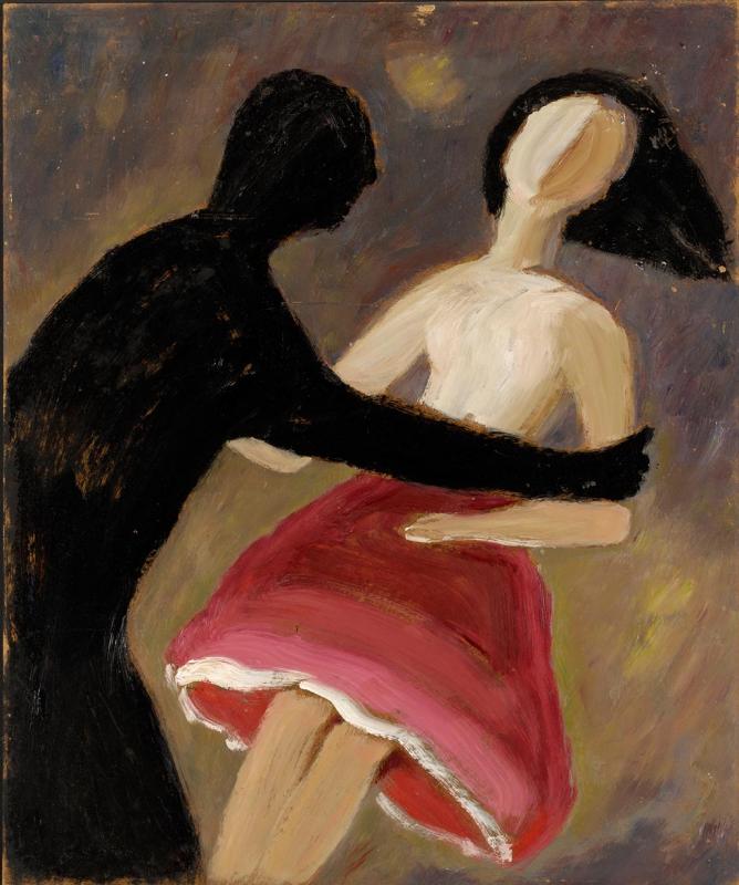 Valse triste II, 1992, Öl auf Hartfaserplatte, 90 x 75 cm.