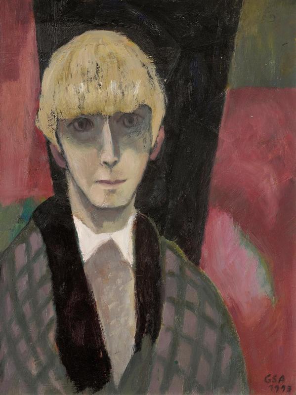 Blonder Junge, 1993, Öl auf Hartfaserplatte, 65 x 49,8 cm.