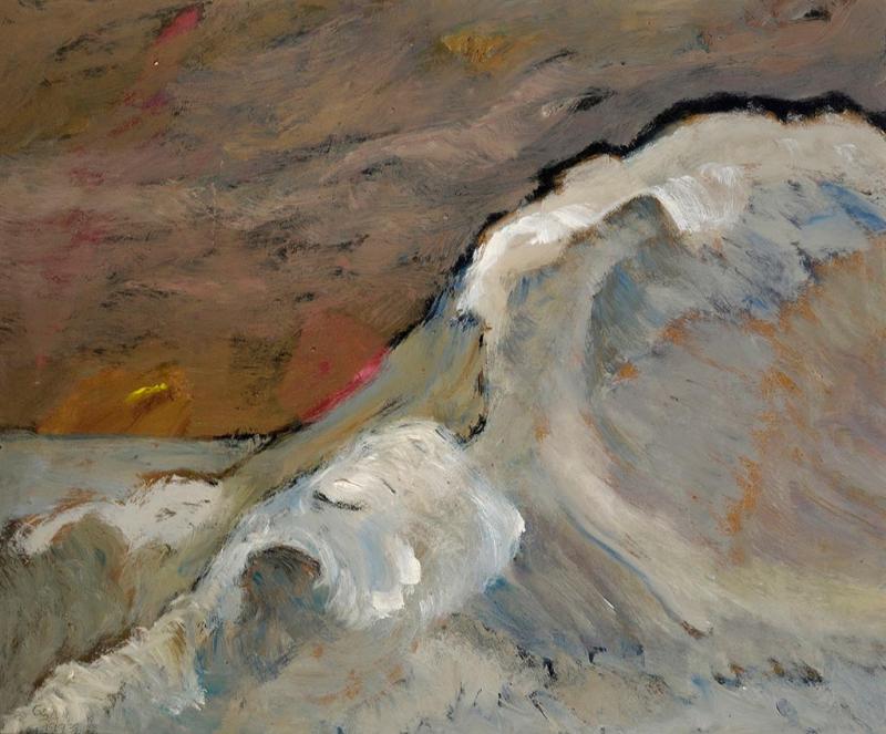 Brandung, 1993, Öl auf Hartfaserplatte, 66 x 78,4 cm.