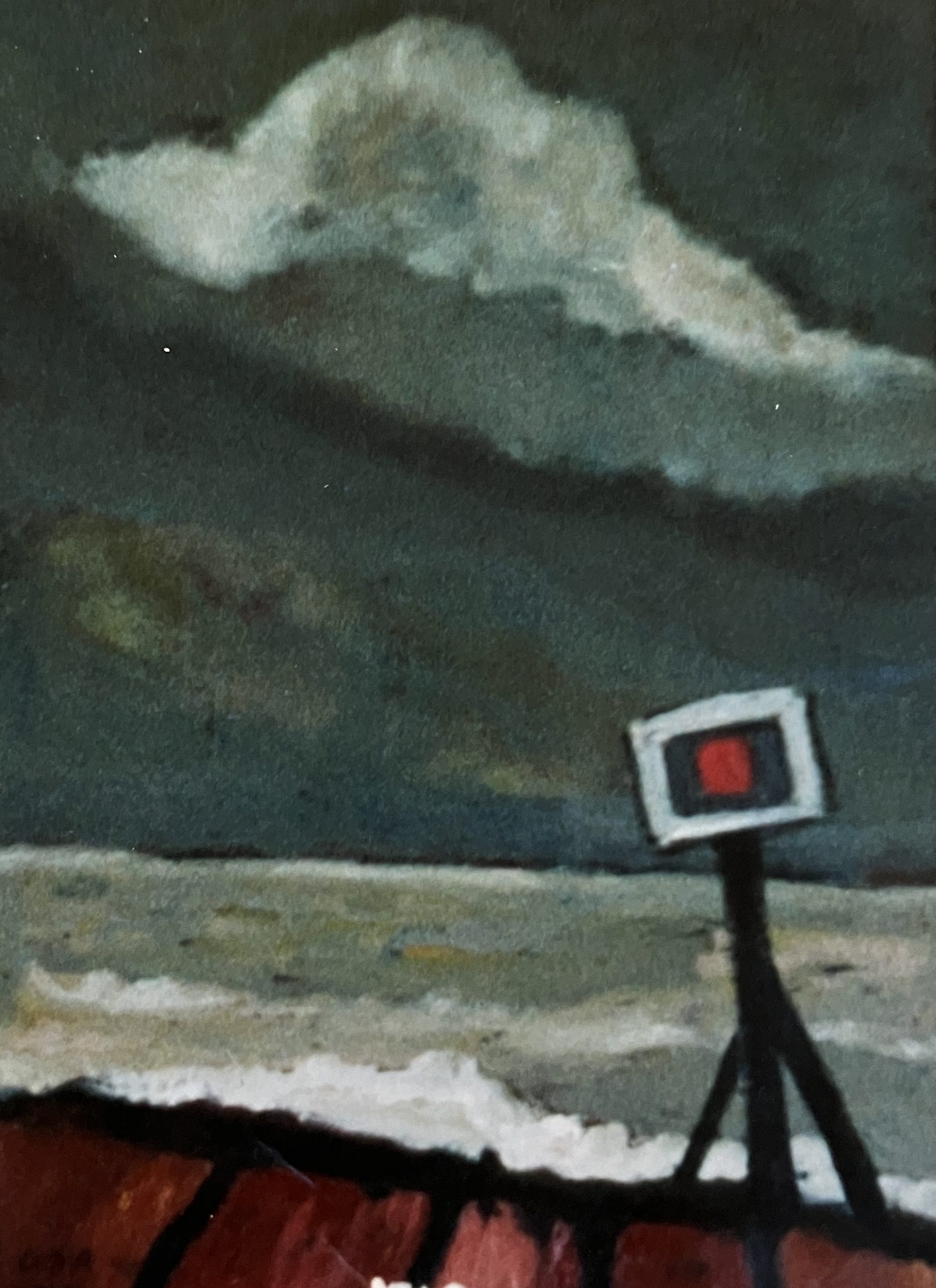 Strandweg (2. F.), 1993 / 1999, Öl auf Hartfaserplatte, 70 x 50 cm.