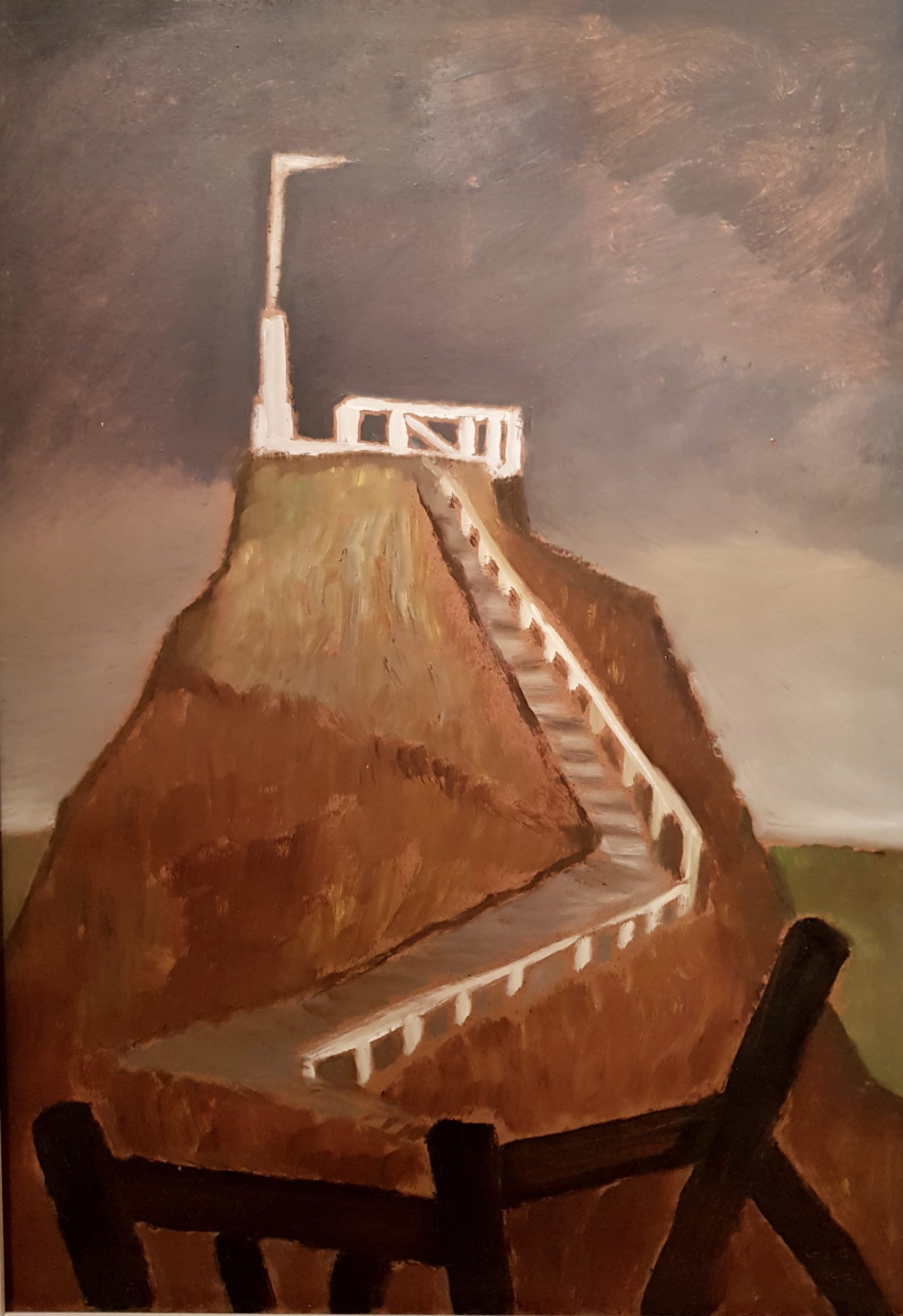 Aussichtsdüne, 1994, Öl auf Hartfaserplatte, 80 x 64 cm.
