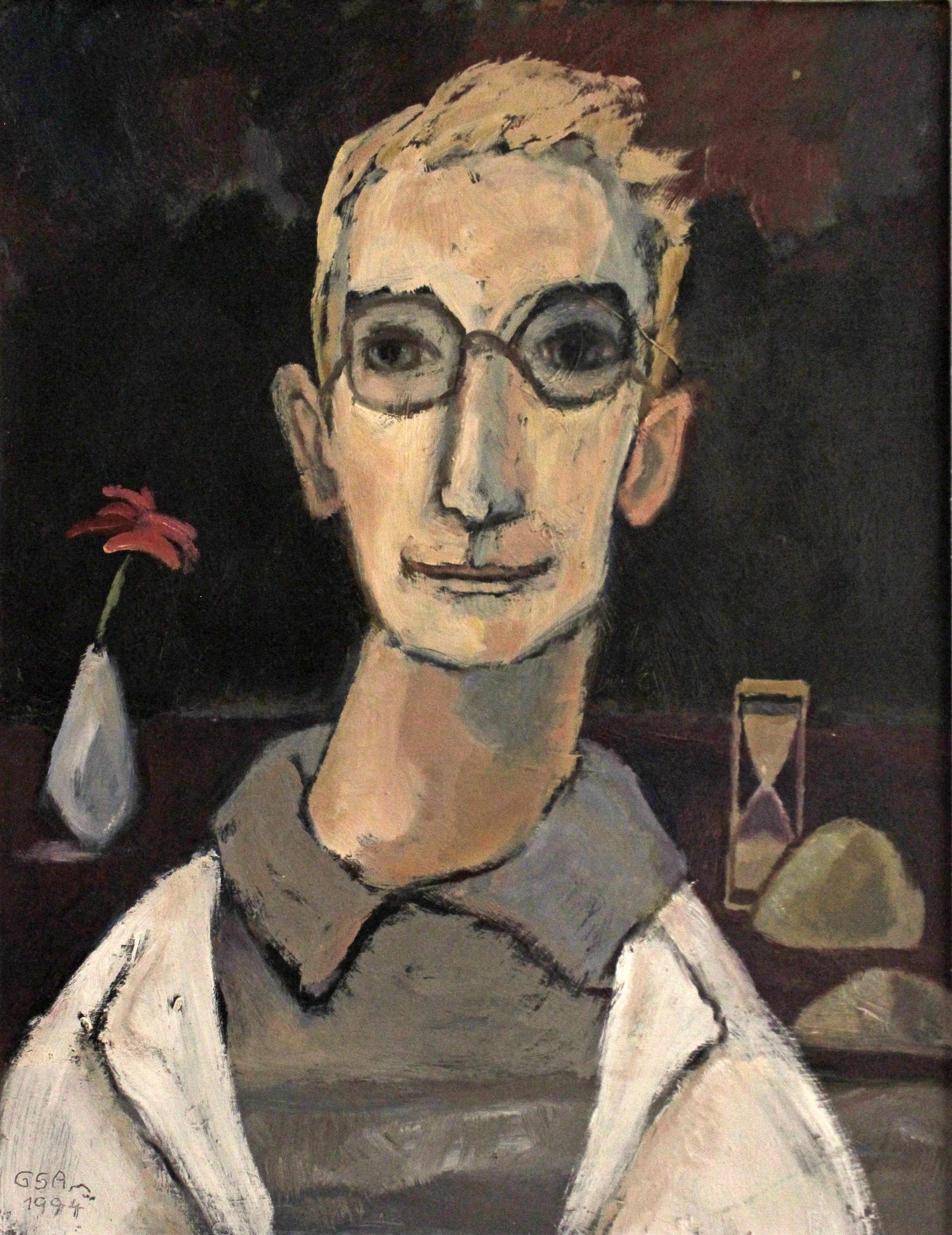 Dr. Väth, 1994, Öl auf Hartfaserplatte, 61,5 x 47,5 cm.