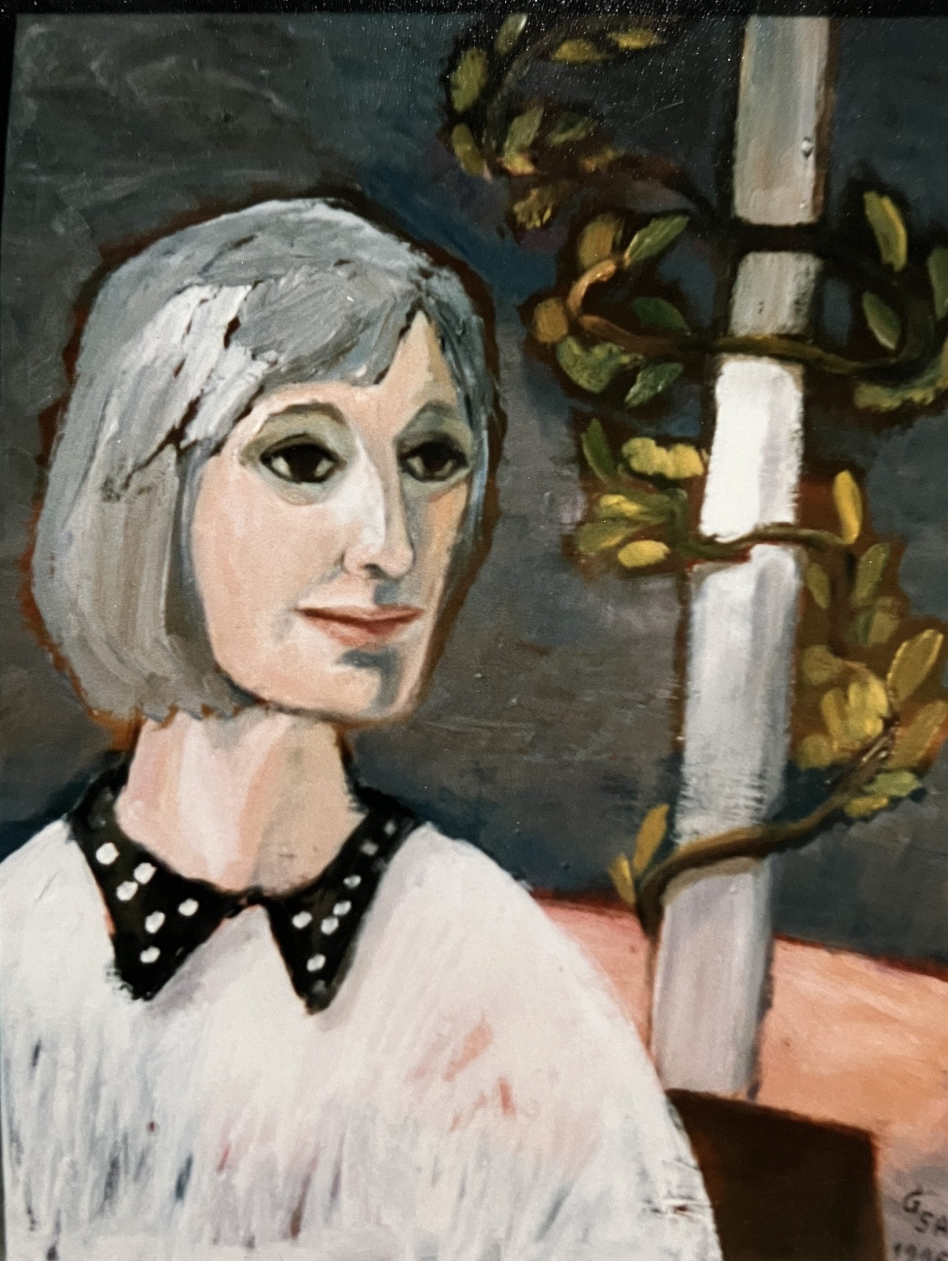 Bildnis D. J. (Doris Jäger, 1995, Öl auf Hartfaserplatte, 70 x 50 cm.