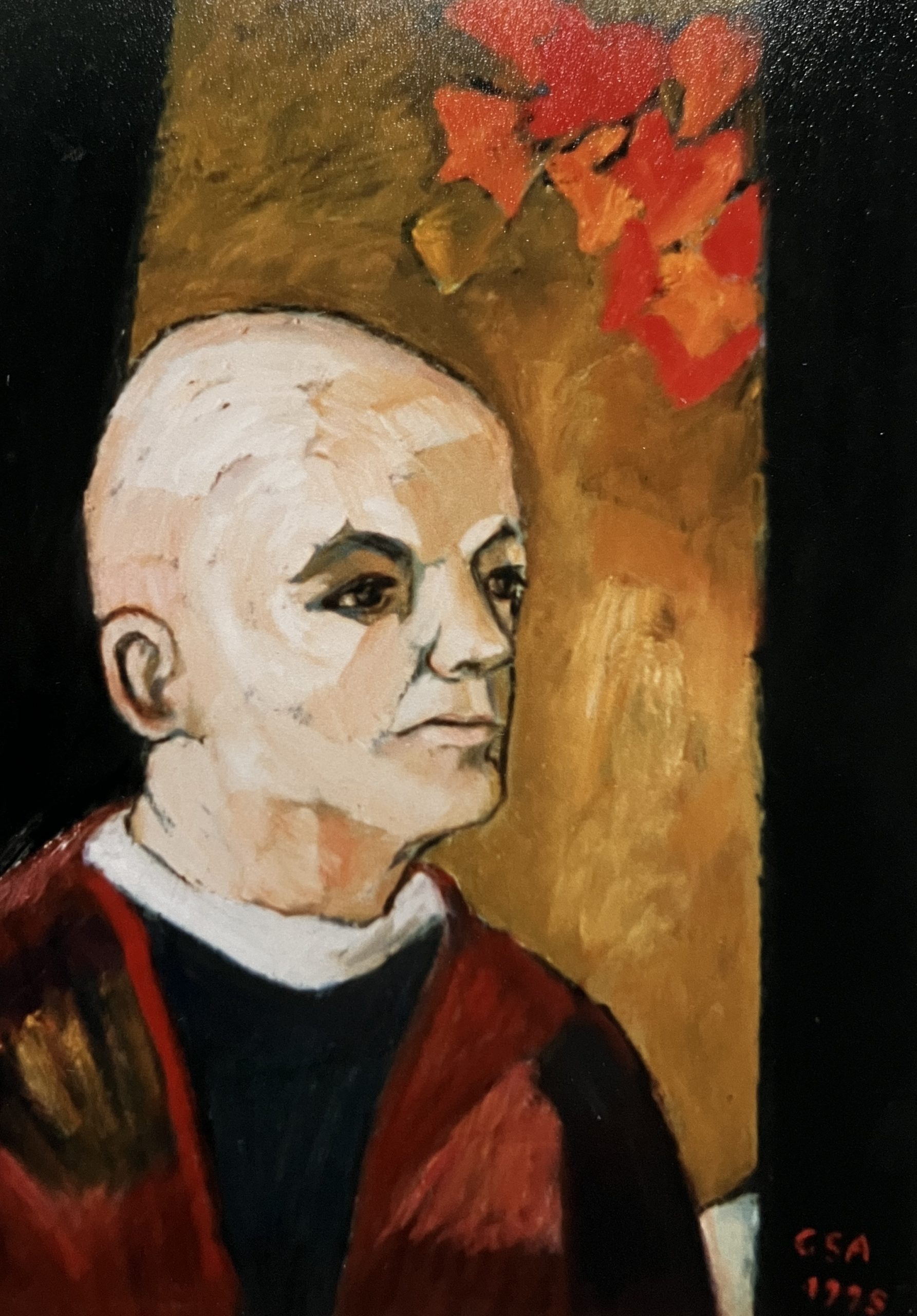 Bildnis H. J., 1995, Öl auf Hartfaserplatte, 70 x 50 cm.