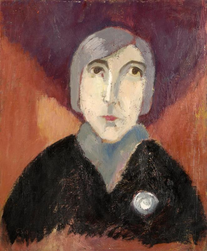 Eine Dame, 1995, Öl auf Hartfaserplatte, 60 x 49,8 cm.