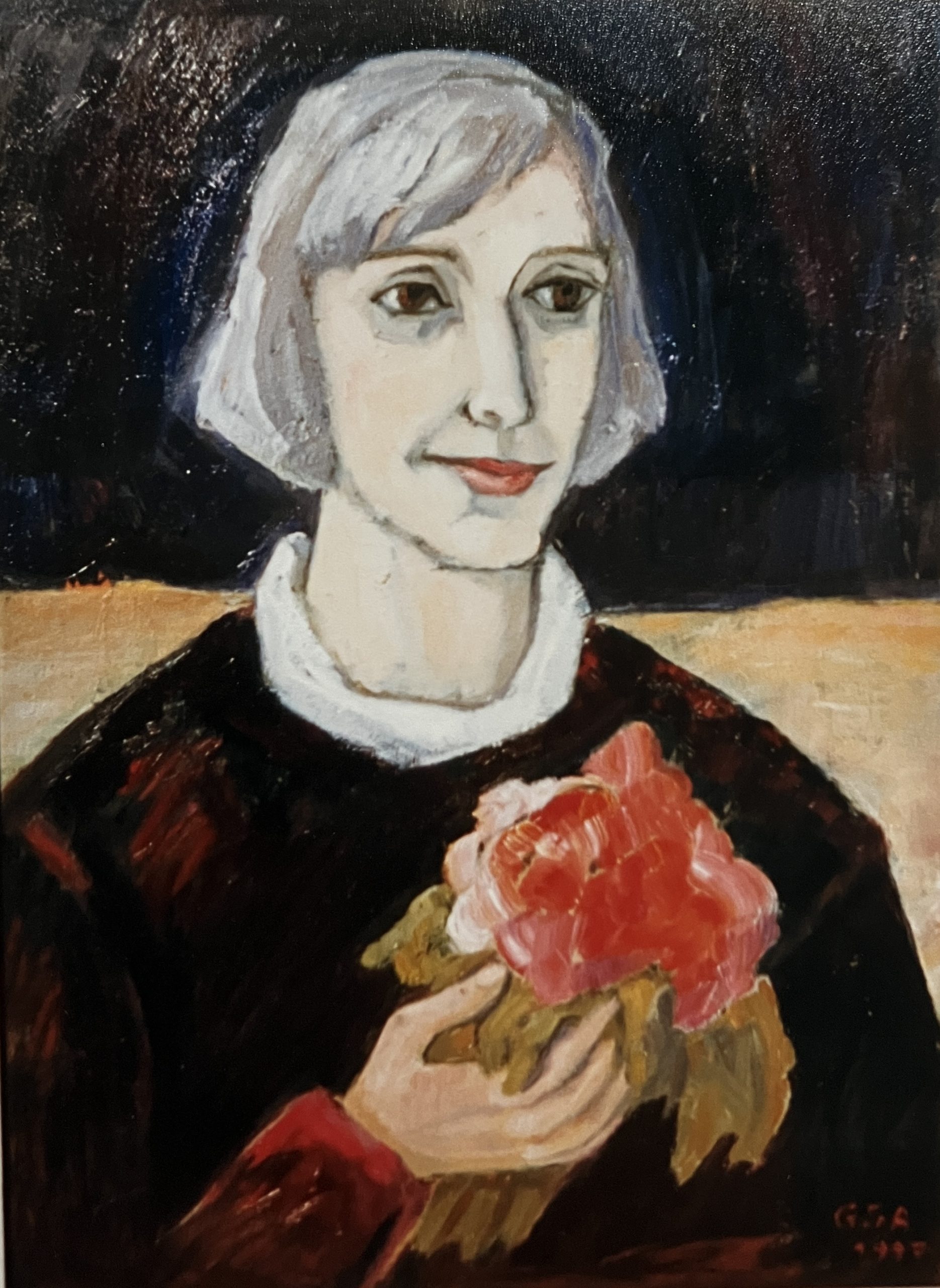 Frau Jäger II, 1995, Öl auf Hartfaserplatte.