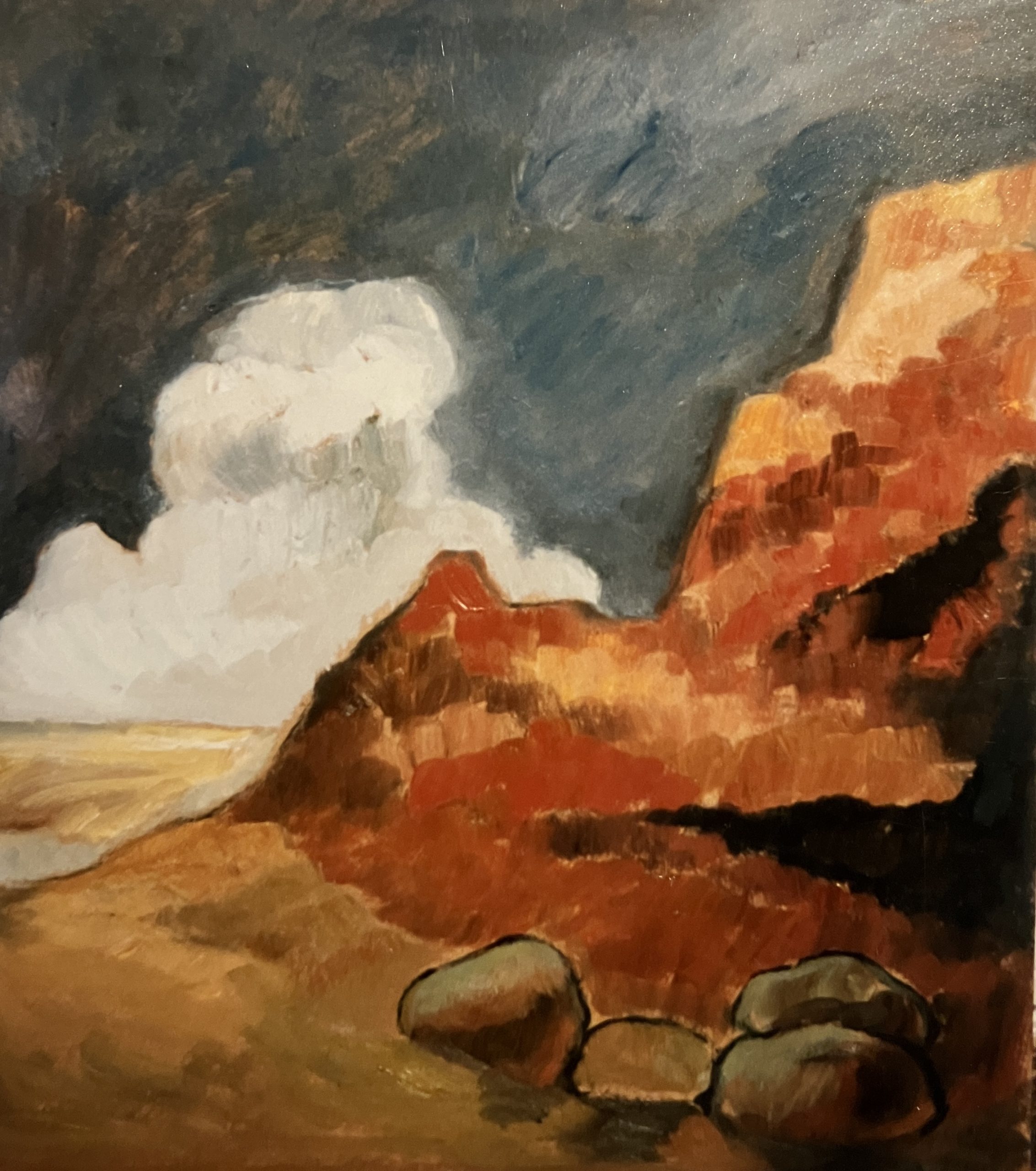 Morsum-Kliff, 1995, Öl auf Hartfaserplatte, 71 x 61 cm.