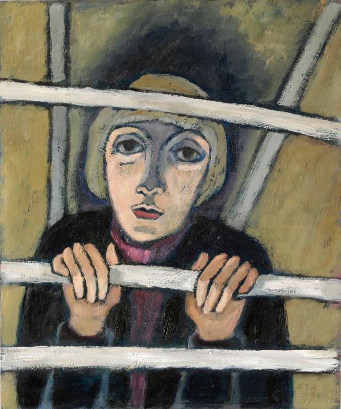 Durchblick (2. F.), 1996, Öl auf Hartfaserplatte, 60 x 50 cm.