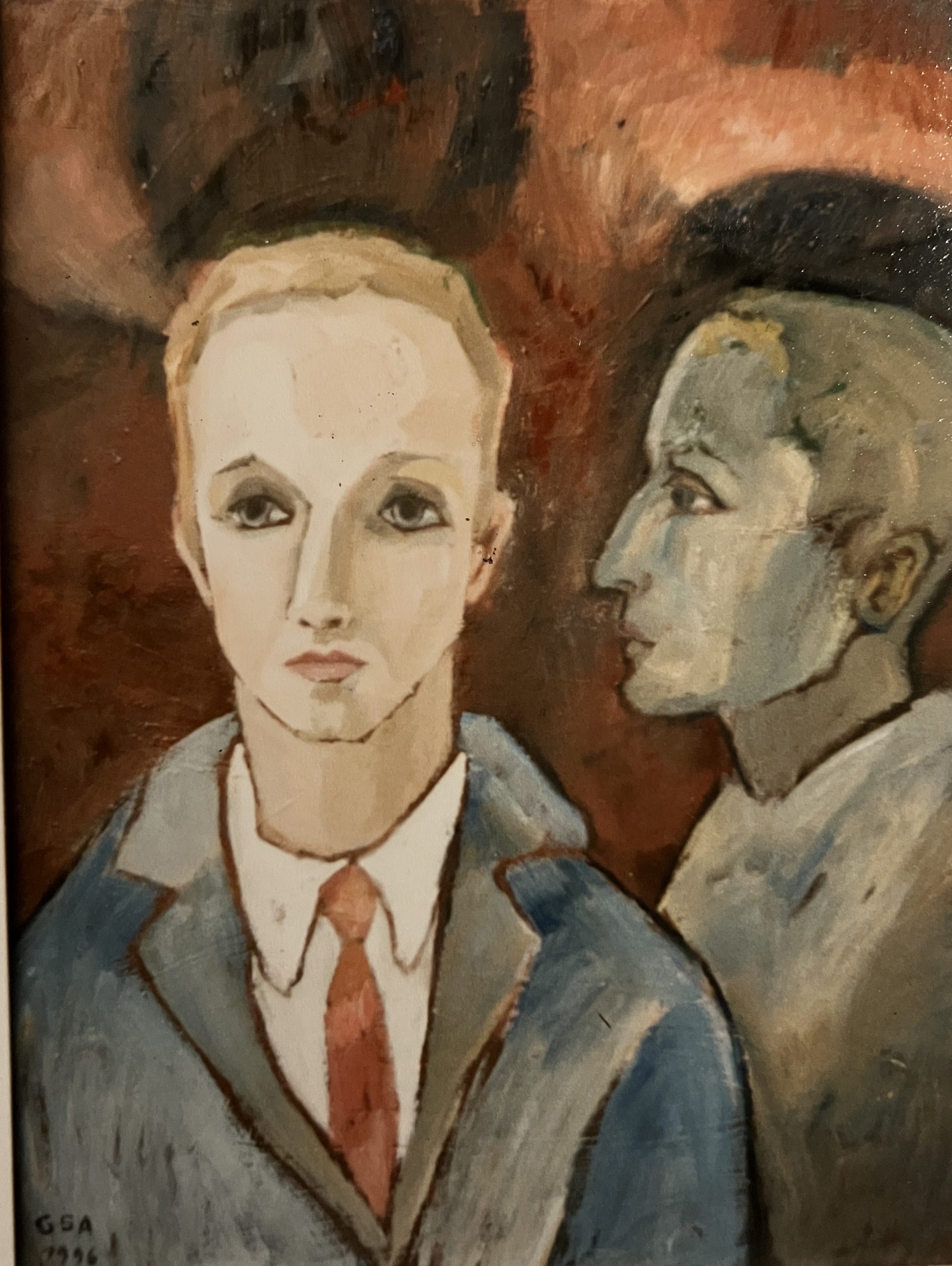 Herr Heck (übermalt), 1996, Öl auf Hartfaserplatte.