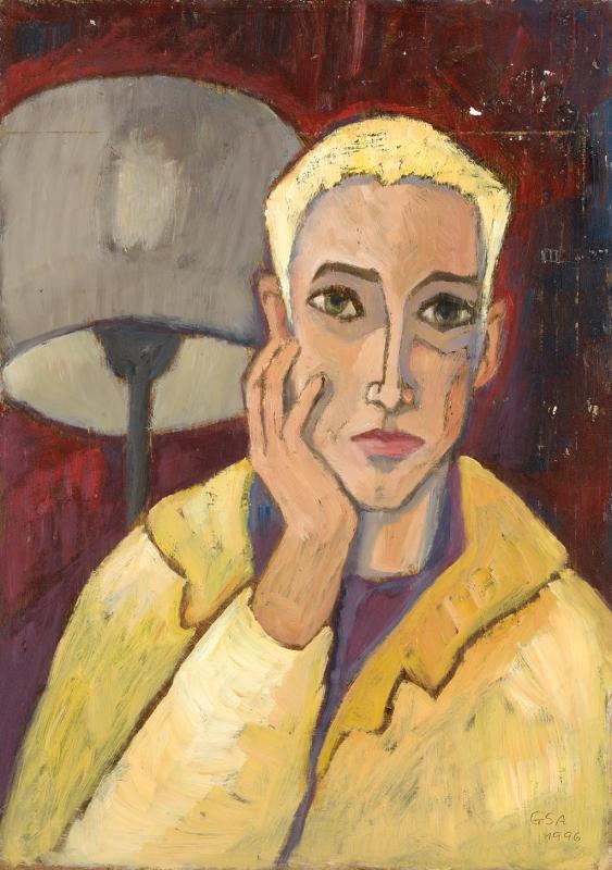 Rainer II, 1996, Öl auf Hartfaserplatte, 69,8 x 50 cm.