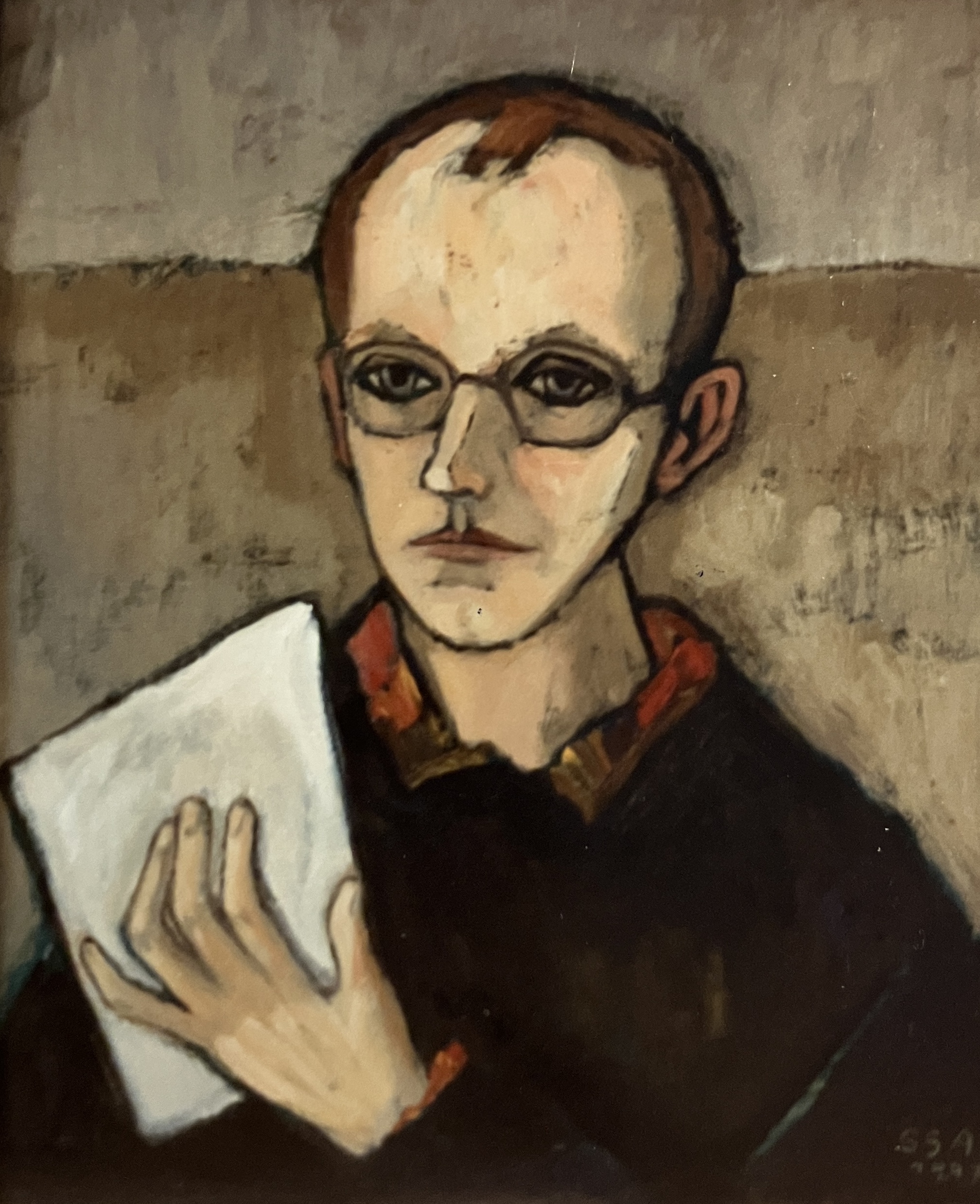 Bildnis H. H. (Harry Hamacher), 1997, Öl auf Hartfaserplatte, 60 x 50 cm.