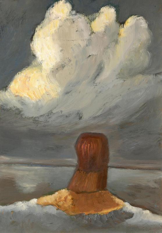 Steigende Flut, 1997, Öl auf Hartfaserplatte, 69,8 x 49,8 cm.