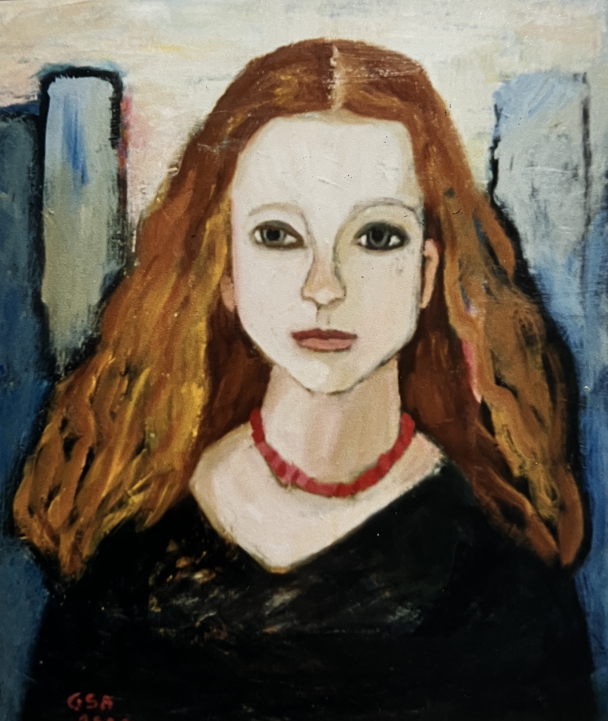 Anke, 1998, Öl auf Hartfaserplatte, 60 x 50 cm.