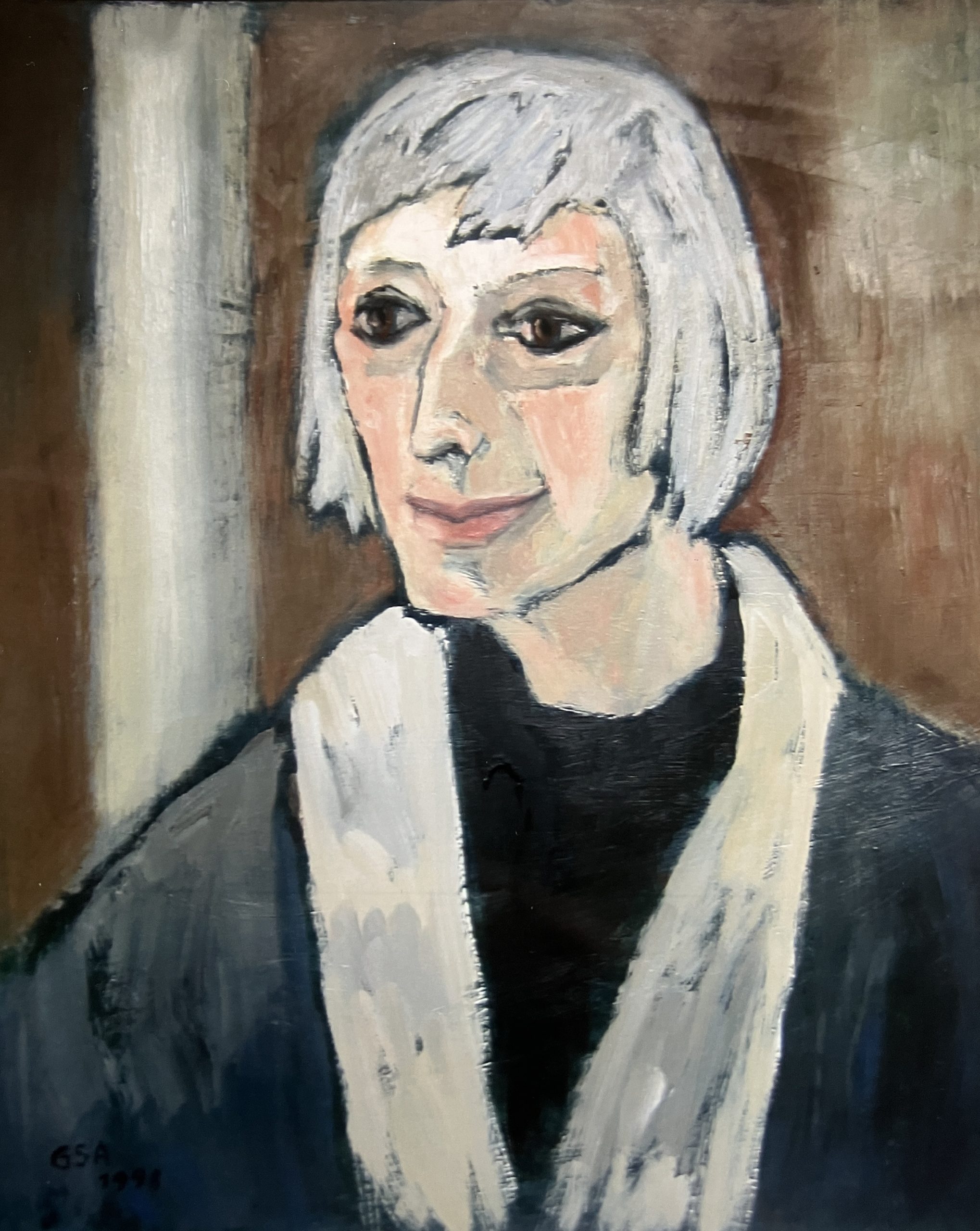 Bildnis D. J. III (Doris Jäger), 1998, Öl auf Hartfaserplatte, 59 x 49,3 cm.