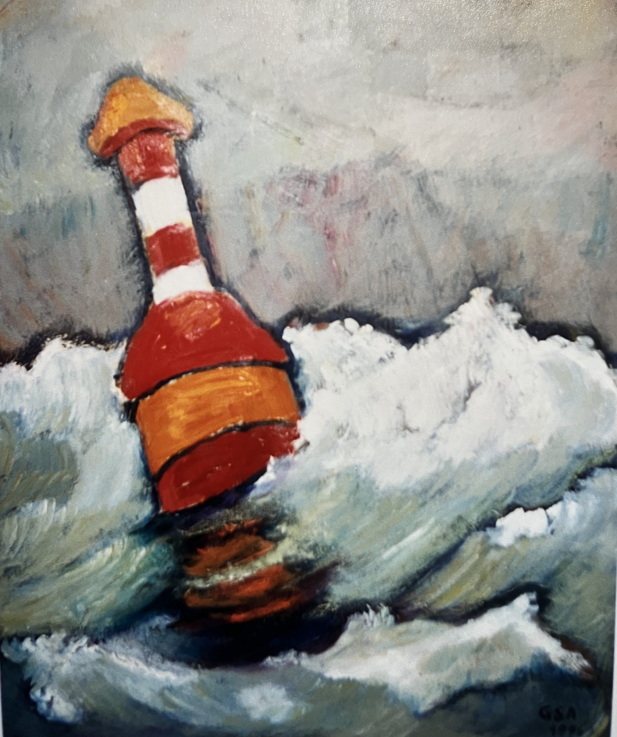 Boje, 1998, Öl auf Hartfaserplatte, 81 x 67 cm.