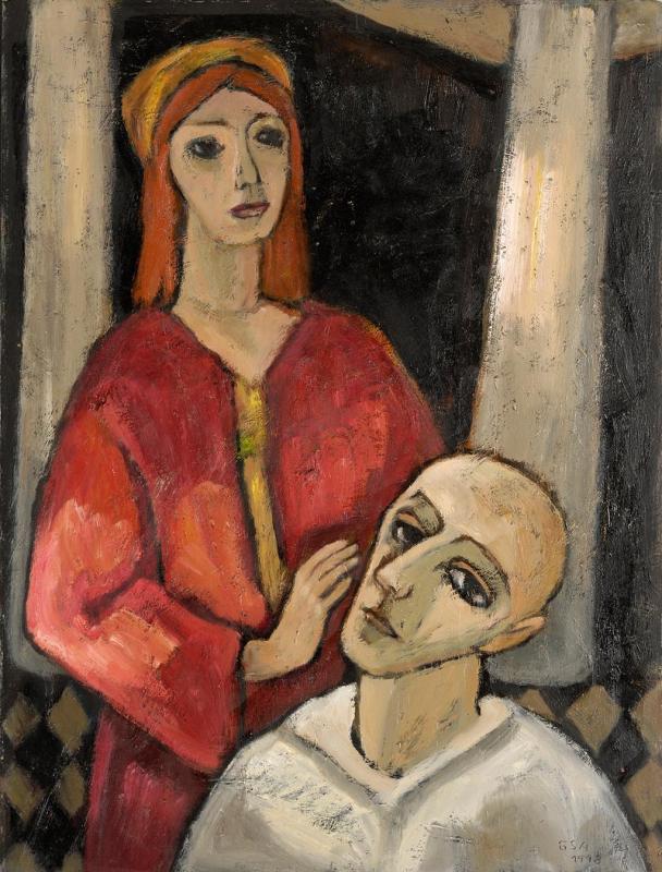 Heimkehr des Kriegers, 1998, Öl auf Hartfaserplatte, 80 x 60 cm.