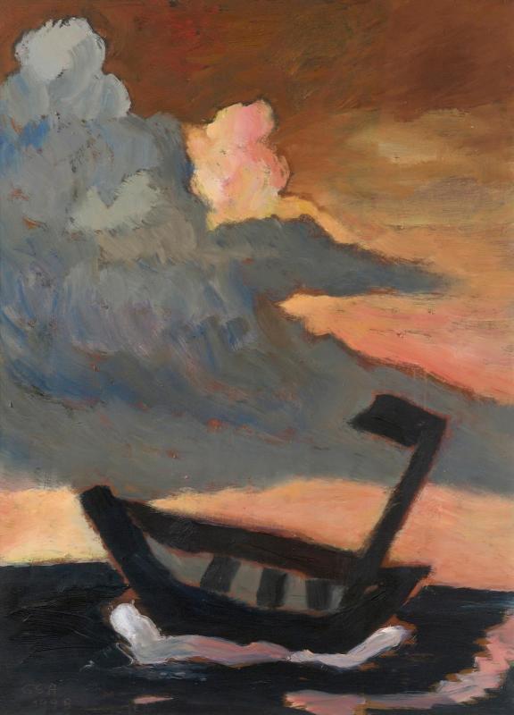 Lethe, 1998, Öl auf Hartfaserplatte, 80 x 60 cm.