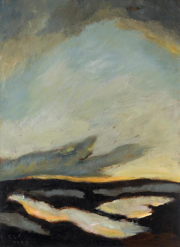 Morgen über dem Meer, 1998, Öl auf Hartfaserplatte, 80 x 60 cm.