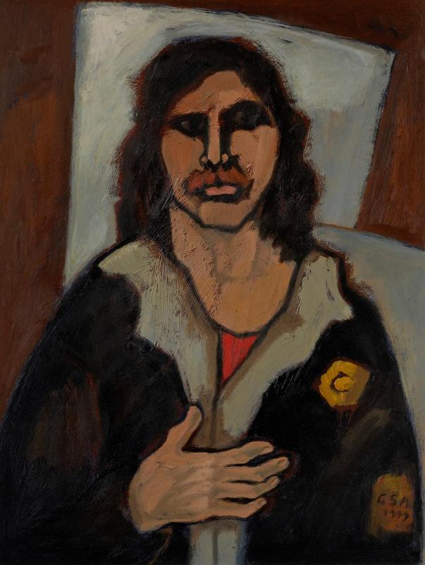 Charly (ein Obdachloser), 1999, Öl auf Hartfaserplatte, 80 x 59,7 cm.