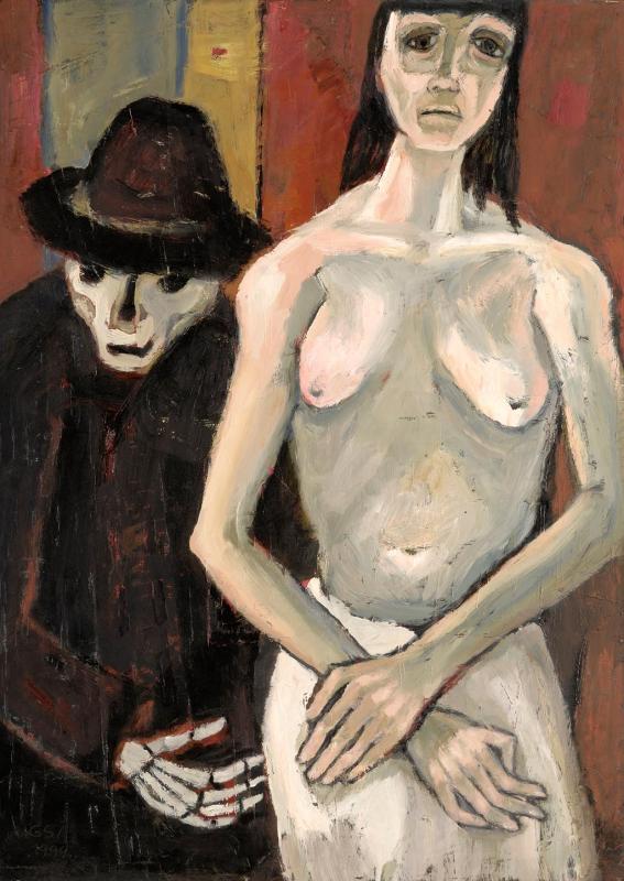 Letzter Begleiter, 1999, Öl auf Hartfaserplatte, 90 x 65 cm.