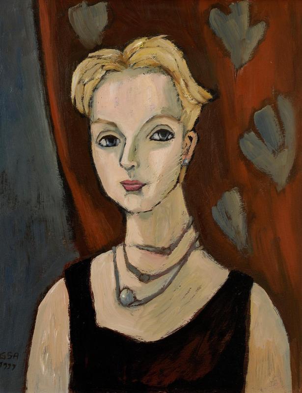 Mechthild, 1999, Öl auf Hartfaserplatte, 63,5 x 49,5 cm.