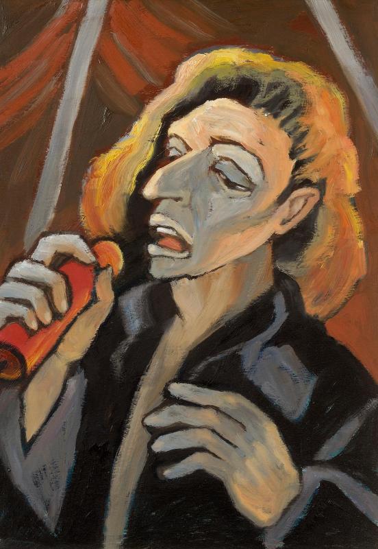 Rock-Sänger, 1999, Öl auf Hartfaserplatte, 70 x 50 cm.