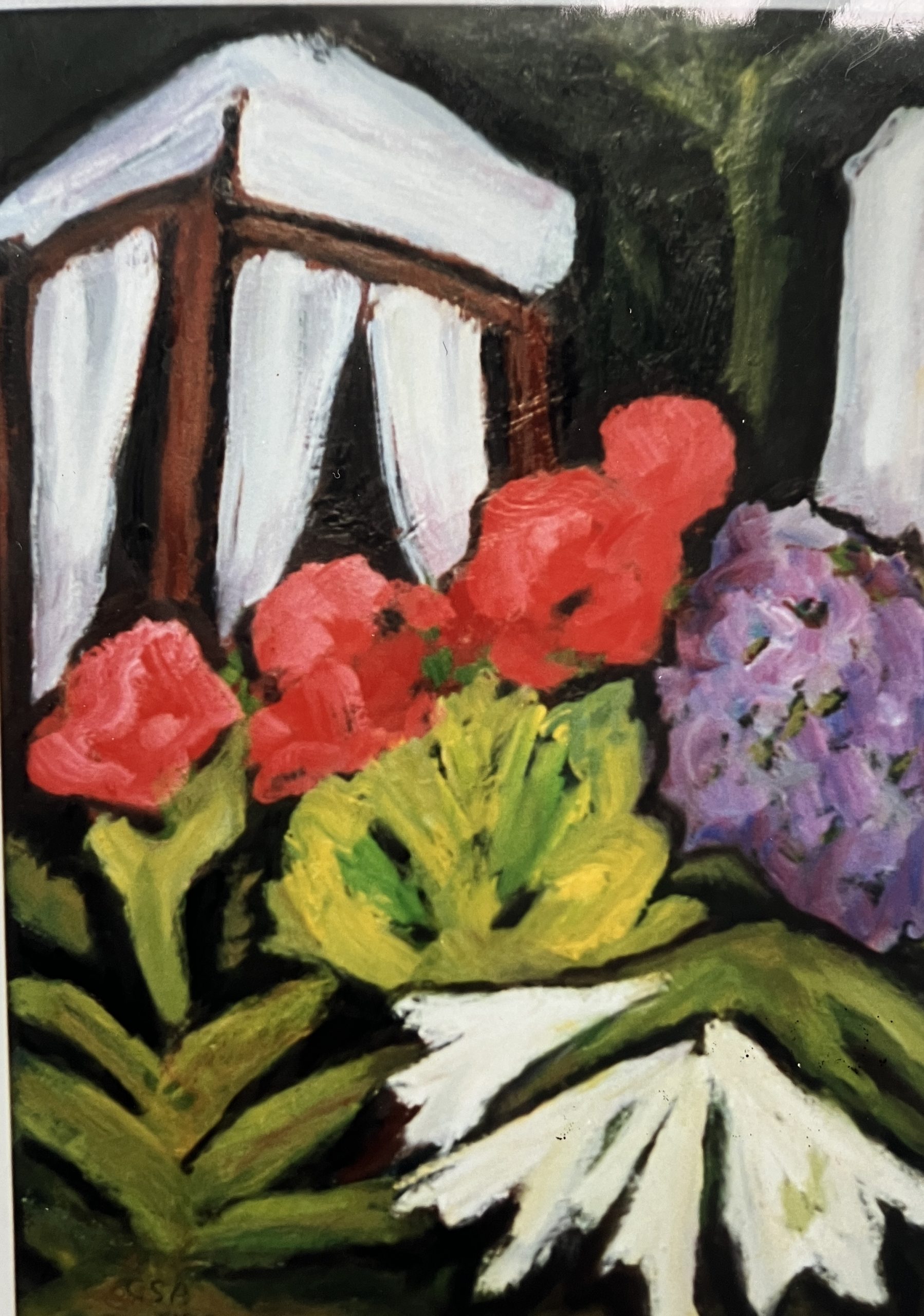 Sommergarten, 1999, Öl auf Hartfaserplatte, 70 x 50 cm.