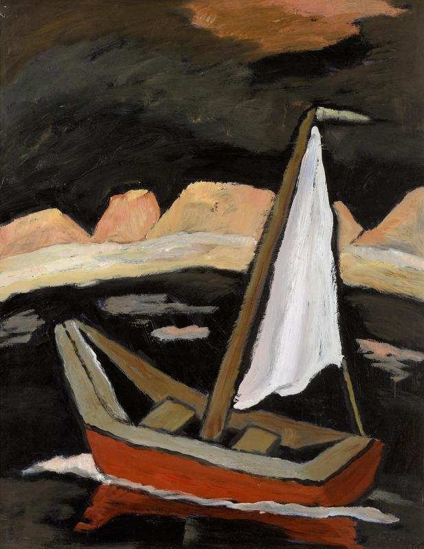 Vor den Dünen, 1999, Öl auf Hartfaserplatte, 80 x 60 cm.